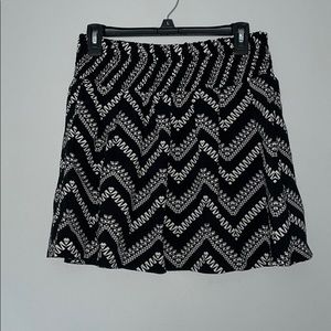 Joe B Cotton Black and White Patterned Skirt